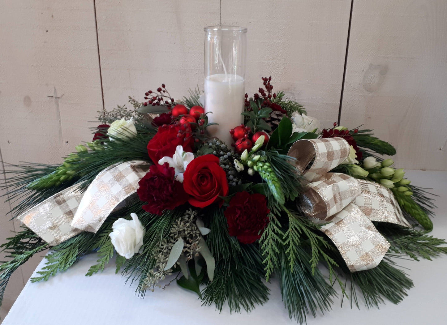Classic Red Christmas Centerpiece