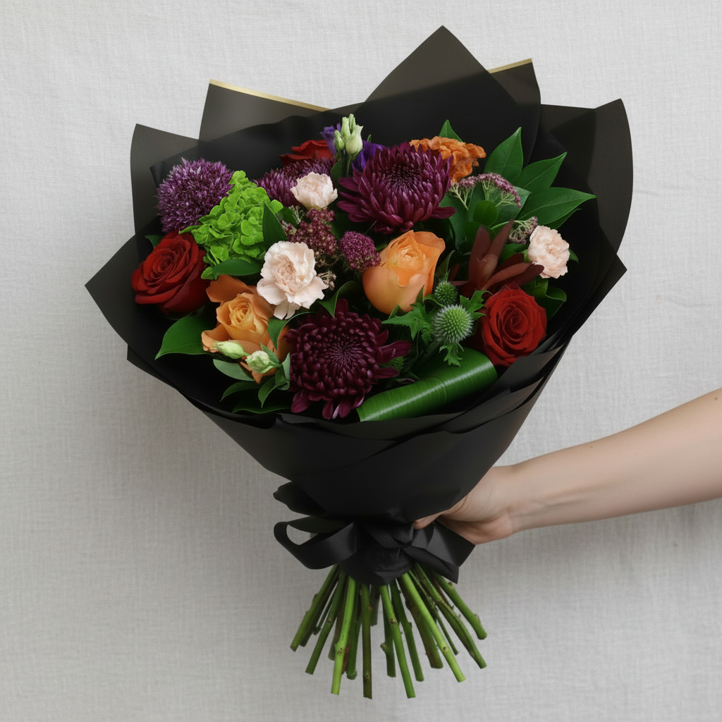 Deep Garden Glow Hand-Tied Bouquet