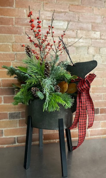 Reindeer Winter Planter