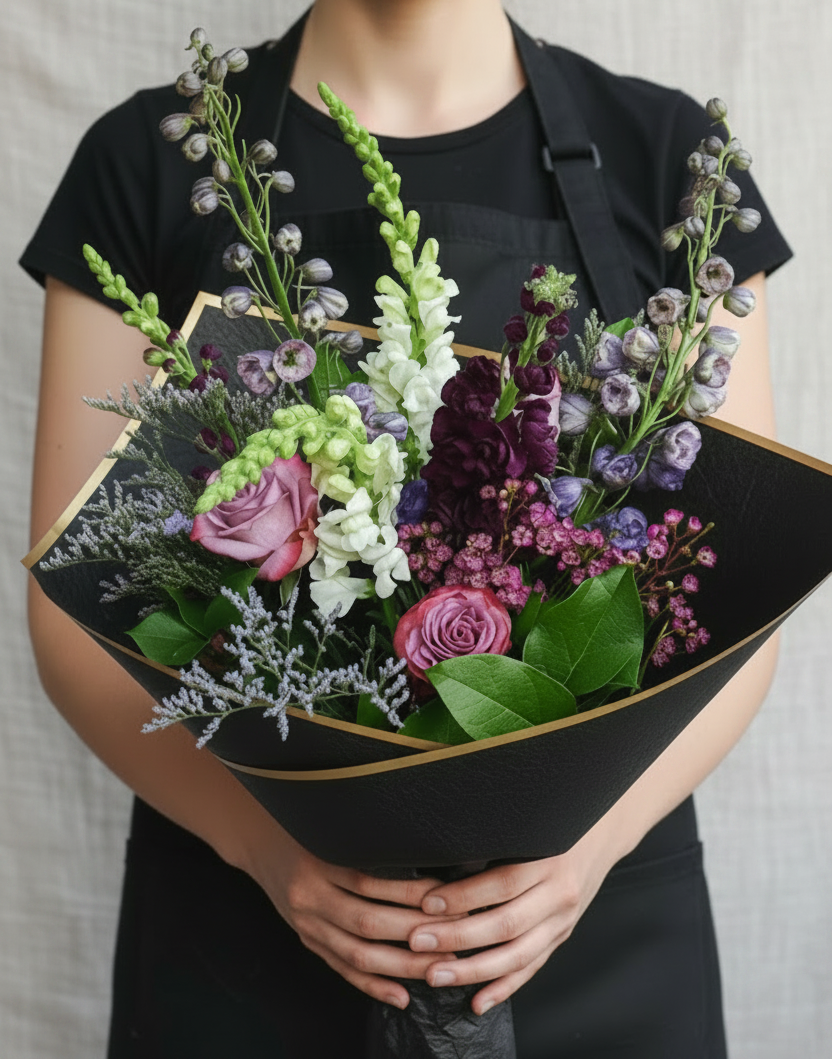 Violet Embrace Hand-tied Bouquet