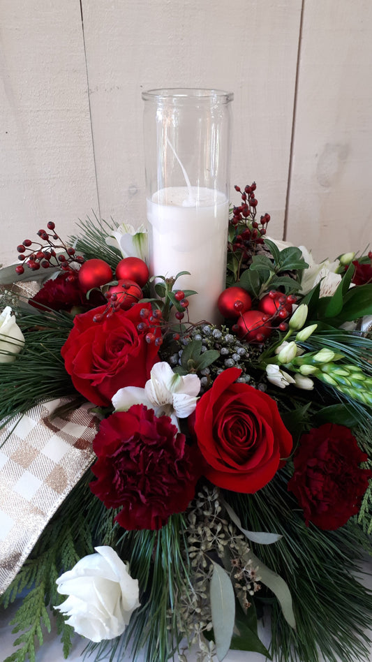 Classic Red Christmas Centerpiece